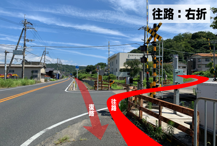 2日目市民球場下線路右折