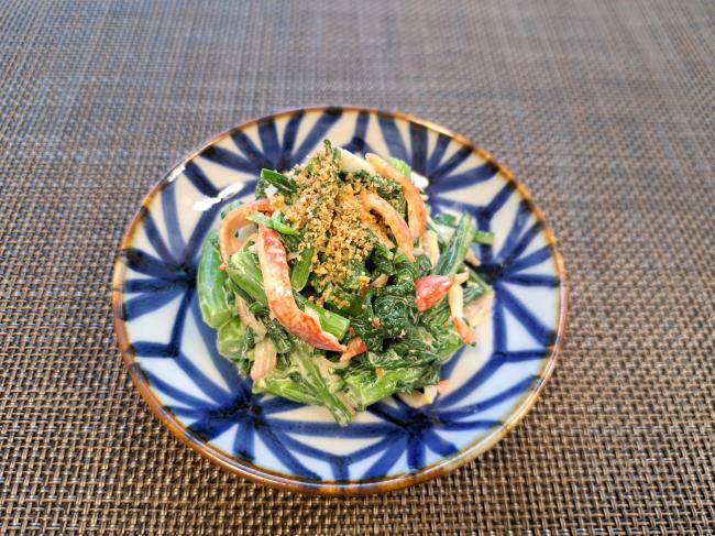 春菊のからしマヨ和え