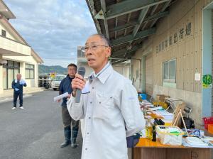 2024年10月26日日置オリーブを育てる会の収穫祭会長あいさつの写真