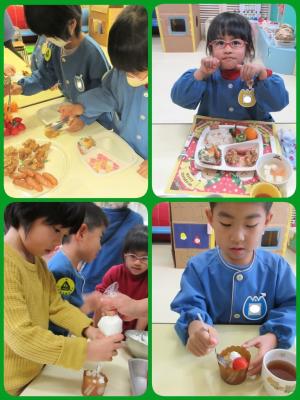 クリスマスの給食とおやつ